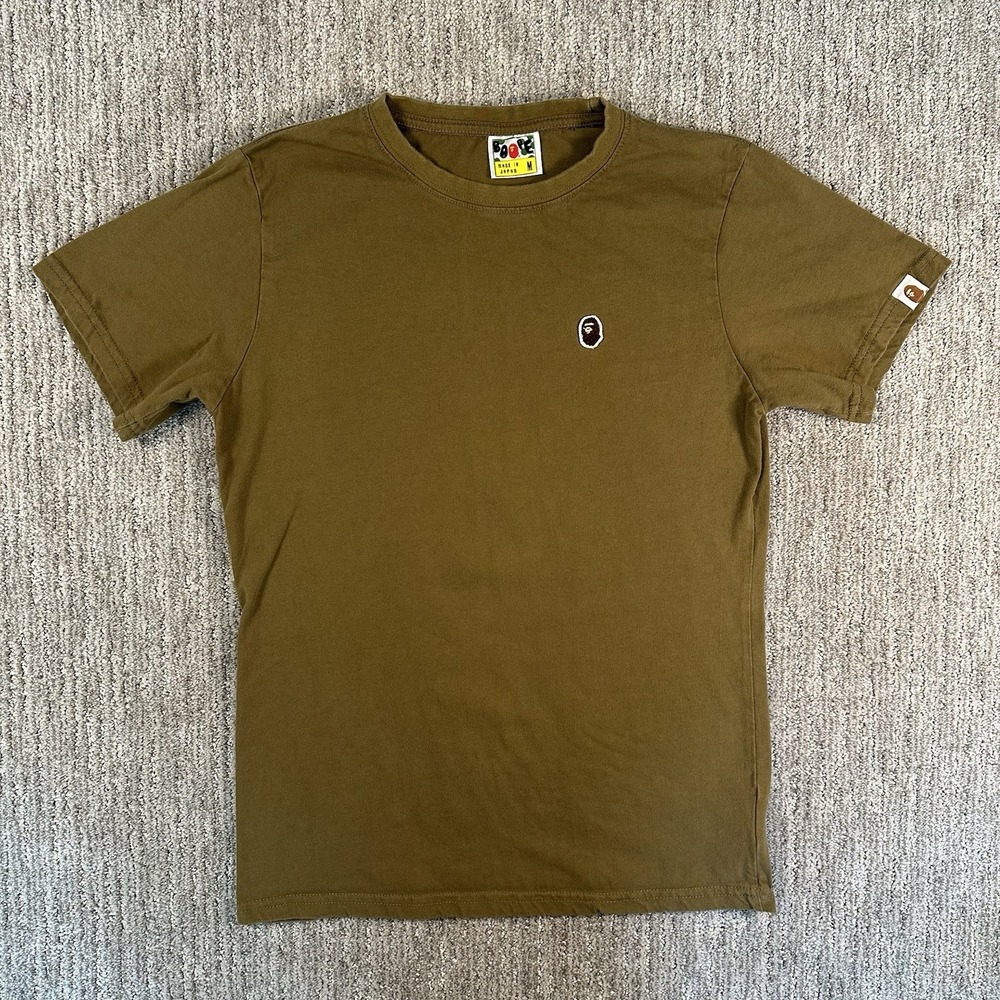 A Bathing Ape Bape Embroidery Shirt Sz M Made In Japan Nigo Streetwear Hypebeast
